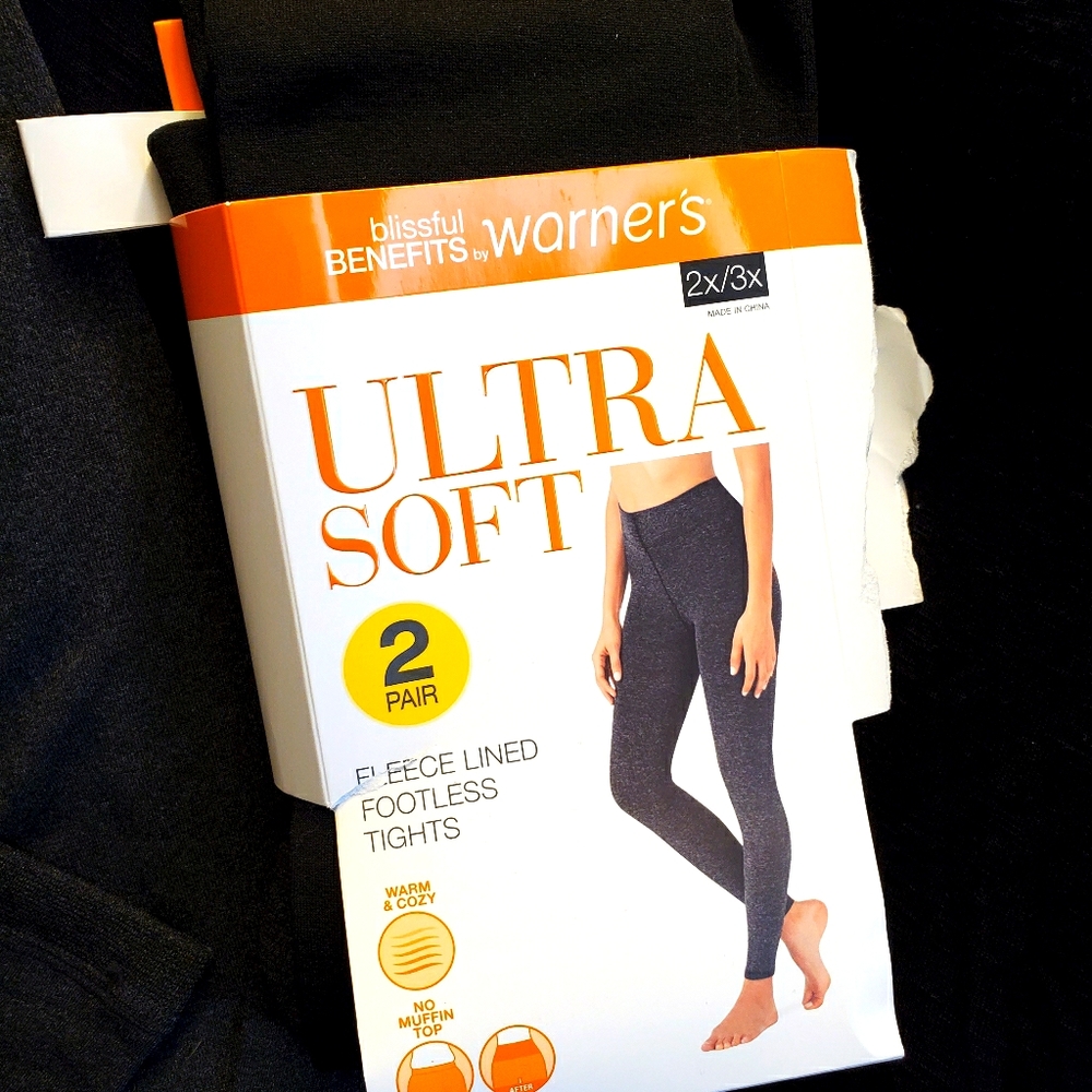 2 pair of fleece lined tights